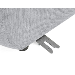 Debbie - canapé modulable d'angle droit 4 places avec accoudoir en tissu texturé - Gris