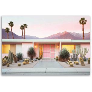 Affiche maison rose à toit plat Affiche seule