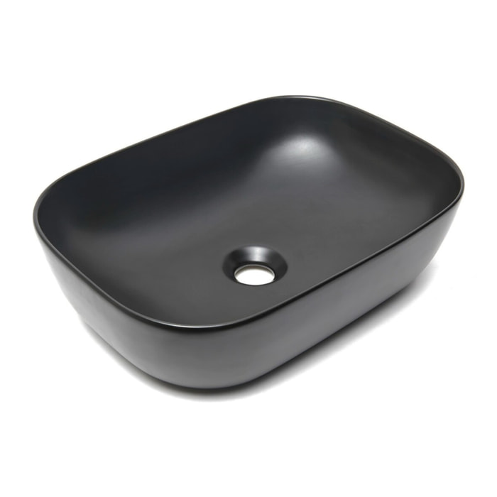 Vasque à poser 45,5 x 32,5 cm - noir mat - sans trop-plein - Infinitio SAT