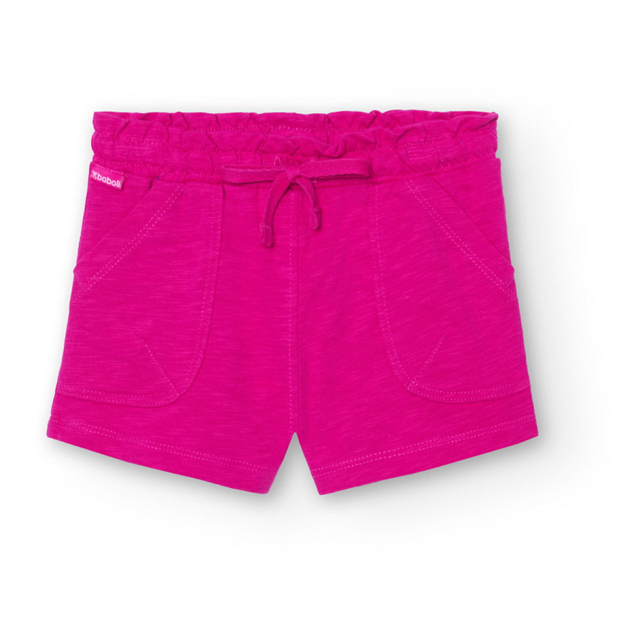 Short liso para niÃ±a en algodÃ³n de color rosa