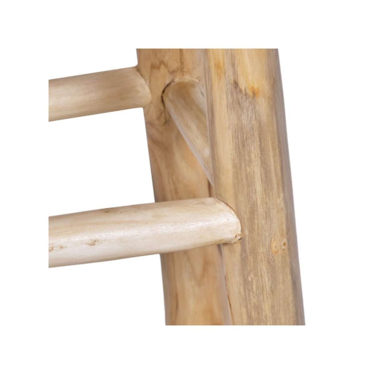 Tabouret de bar rond artisanal 75 cm de haut en bois de teck - MUFASA