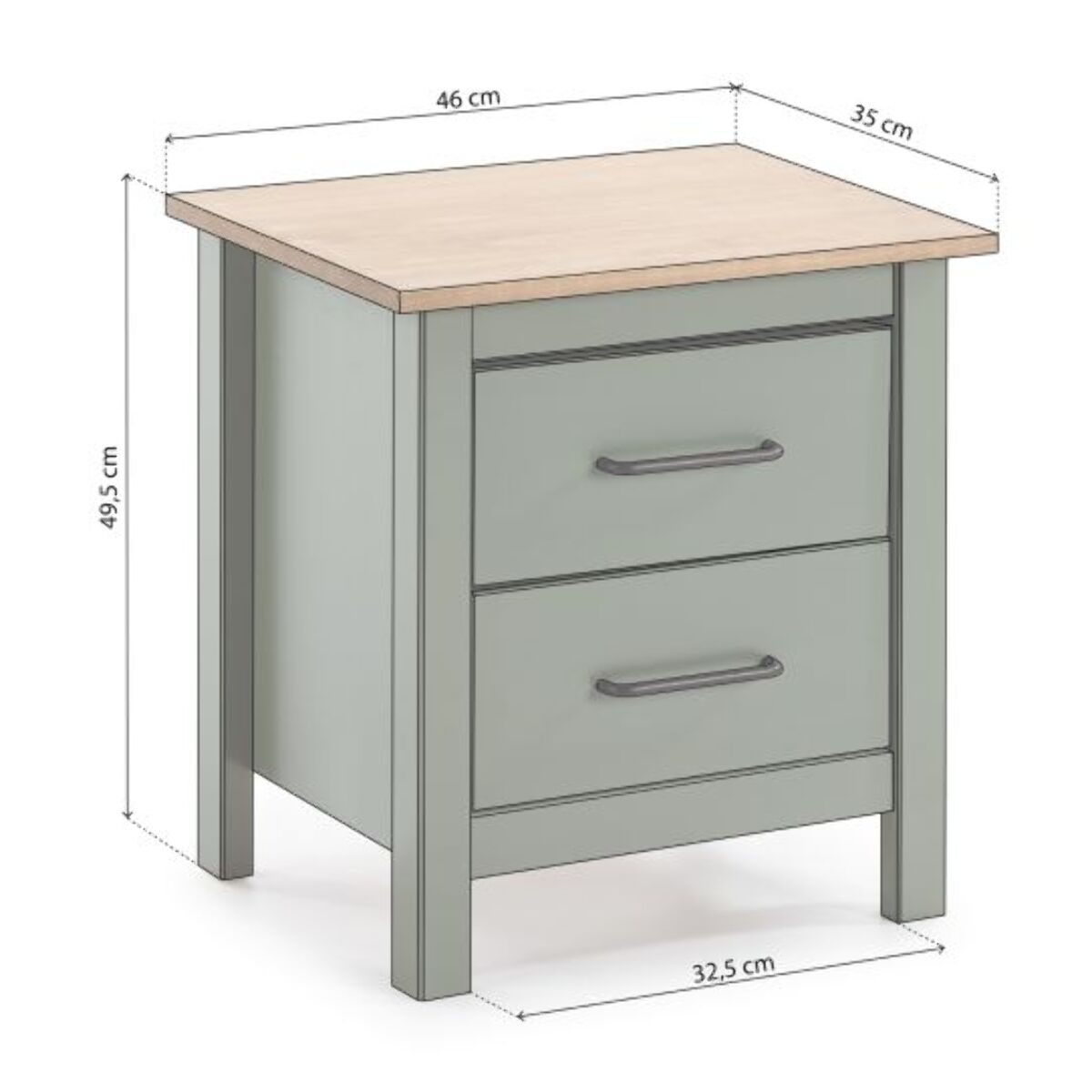 Mesita de noche Eira Green Moss - Oak