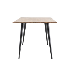 Table à manger rectangulaire industrielle en bois massif et métal noir L175 cm EDGE