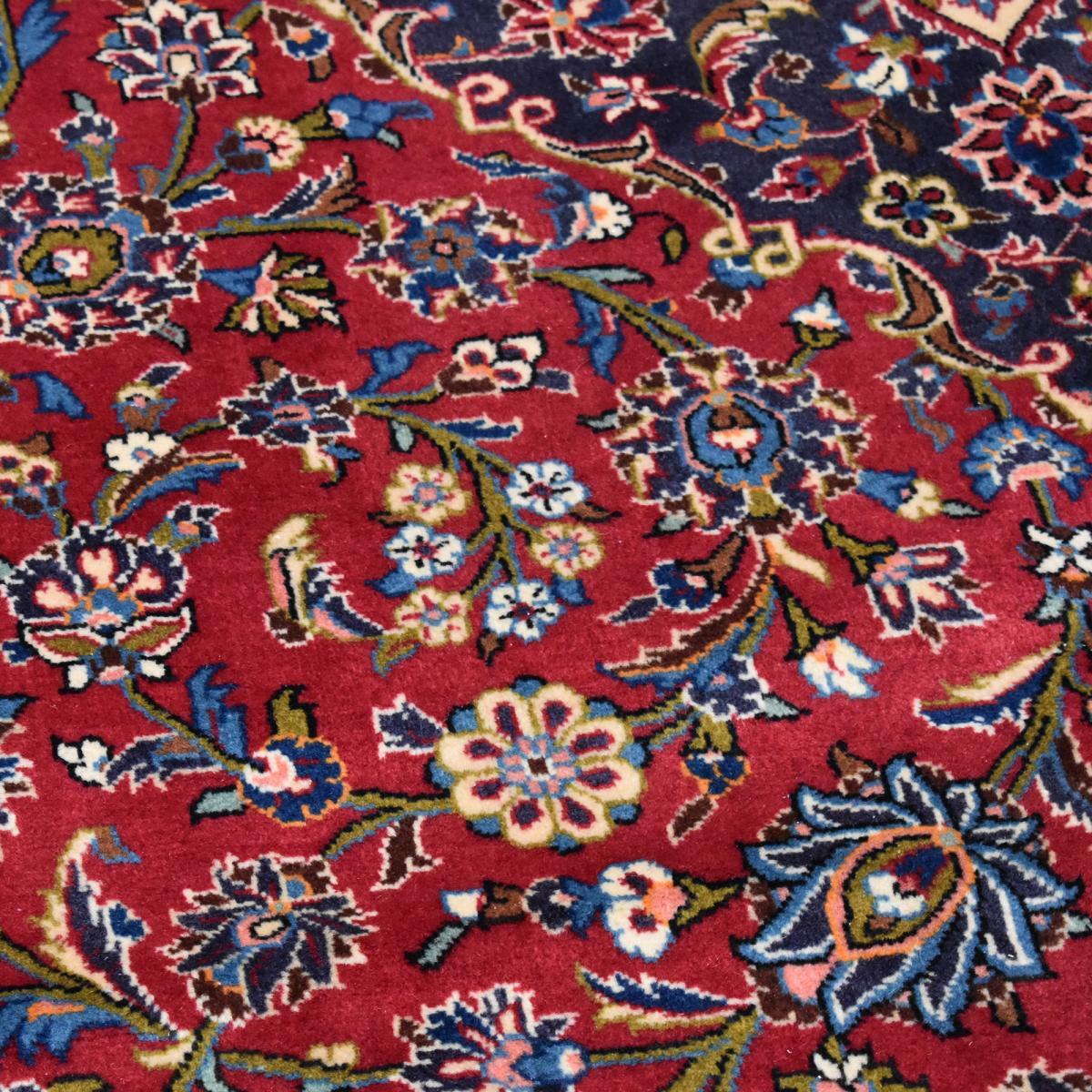 Authentique tapis persan Kashan de grandes dimensions, pièce unique, noué à la main en laine
