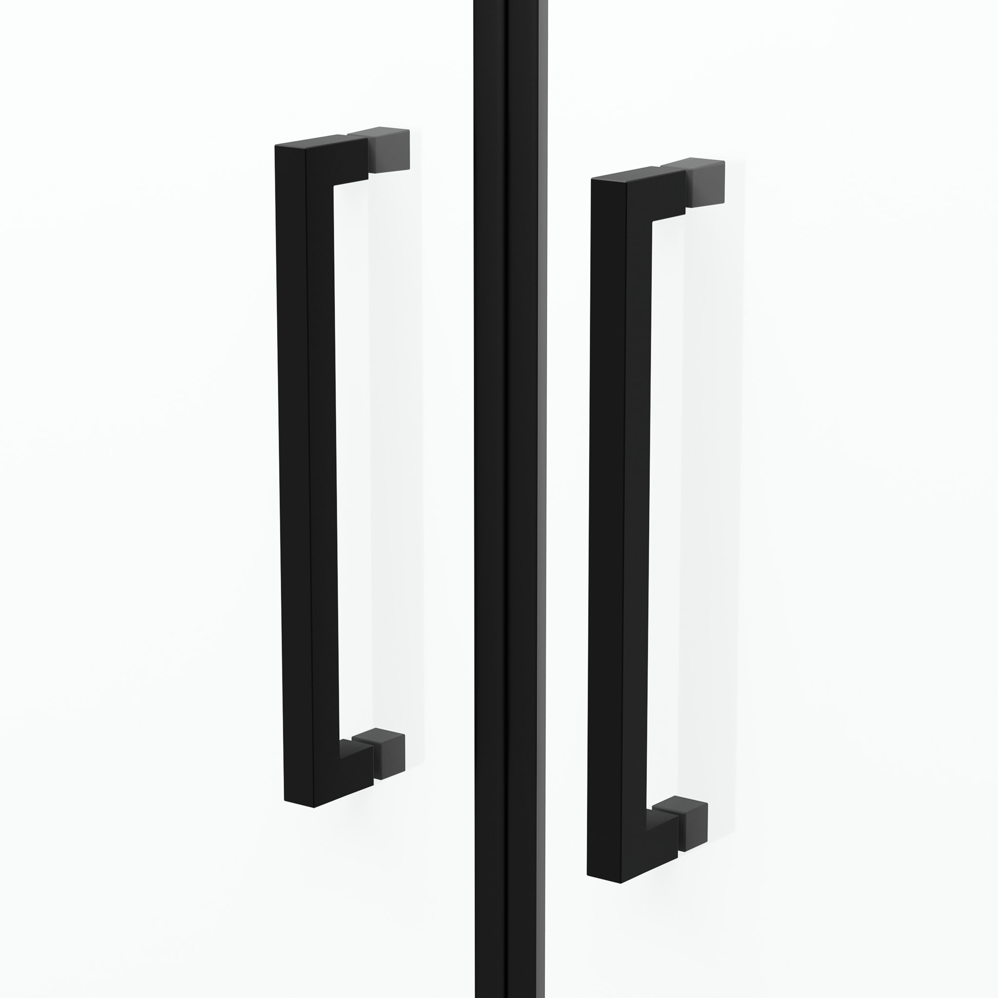 Porte de Douche Double Battant 70x200cm - Verre Trempé Transparent 6mm - Profil Noir Mat