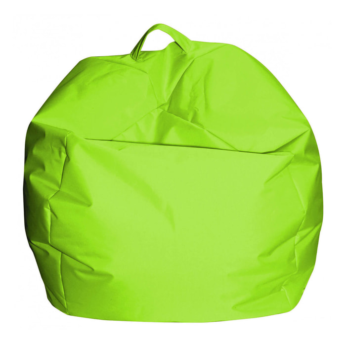 Pouf Ascia, Poltrona multiuso, Poltroncina sacco, Pouf poggiapiedi, Made in Italy, 65x65 h50 cm, Verde