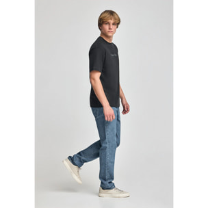 Maglietta nera a maniche corte e a girocollo con logotipo Polo Club