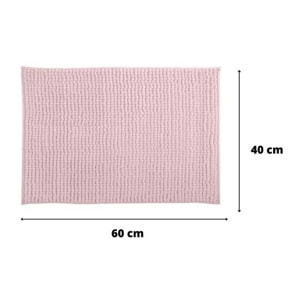 Lot de 2 tapis de bain CHENILLE 40x60 Rose Pastel MSV