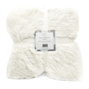 Plaid imitation poils longs - Longwool Naturel - 130x170cm - 450g/m²