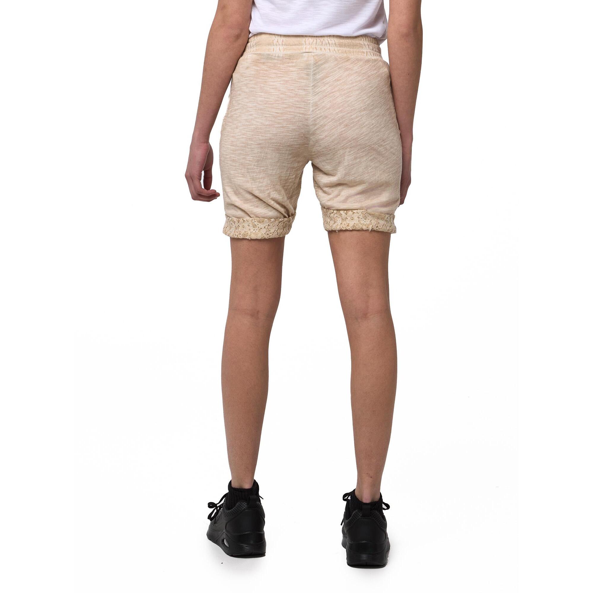 Pantaloncini Leone 1947 Apparel con fascia elastica e dettagli pizzo. Femminili e confortevoli.