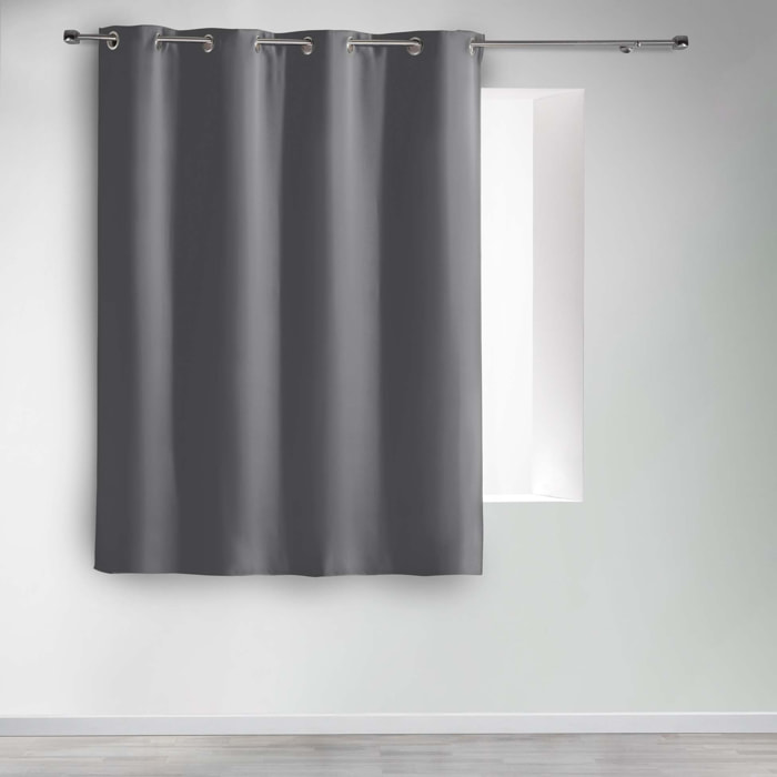 Rideau court obscurcissant 90 % adapté radiateur - Ardoise
