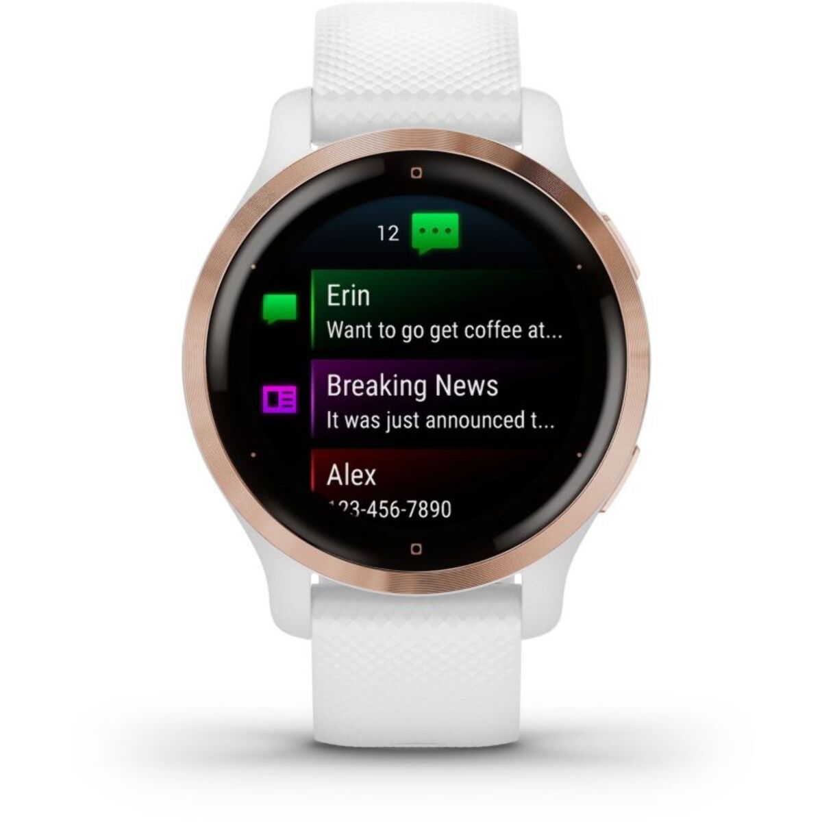 Montre sport GARMIN Venu 2S Rose Gold avec bracelet blanc