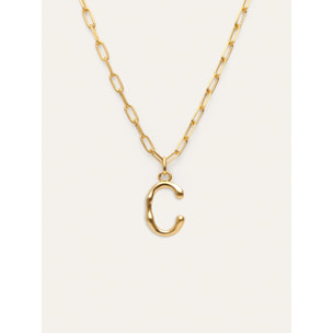 Collar Personalizado Chic Letter XL Acero Baño Oro