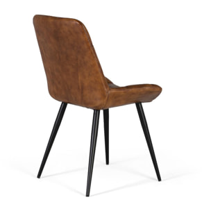 Silla de Piel 50 Cm Estilo Vintage Industrial