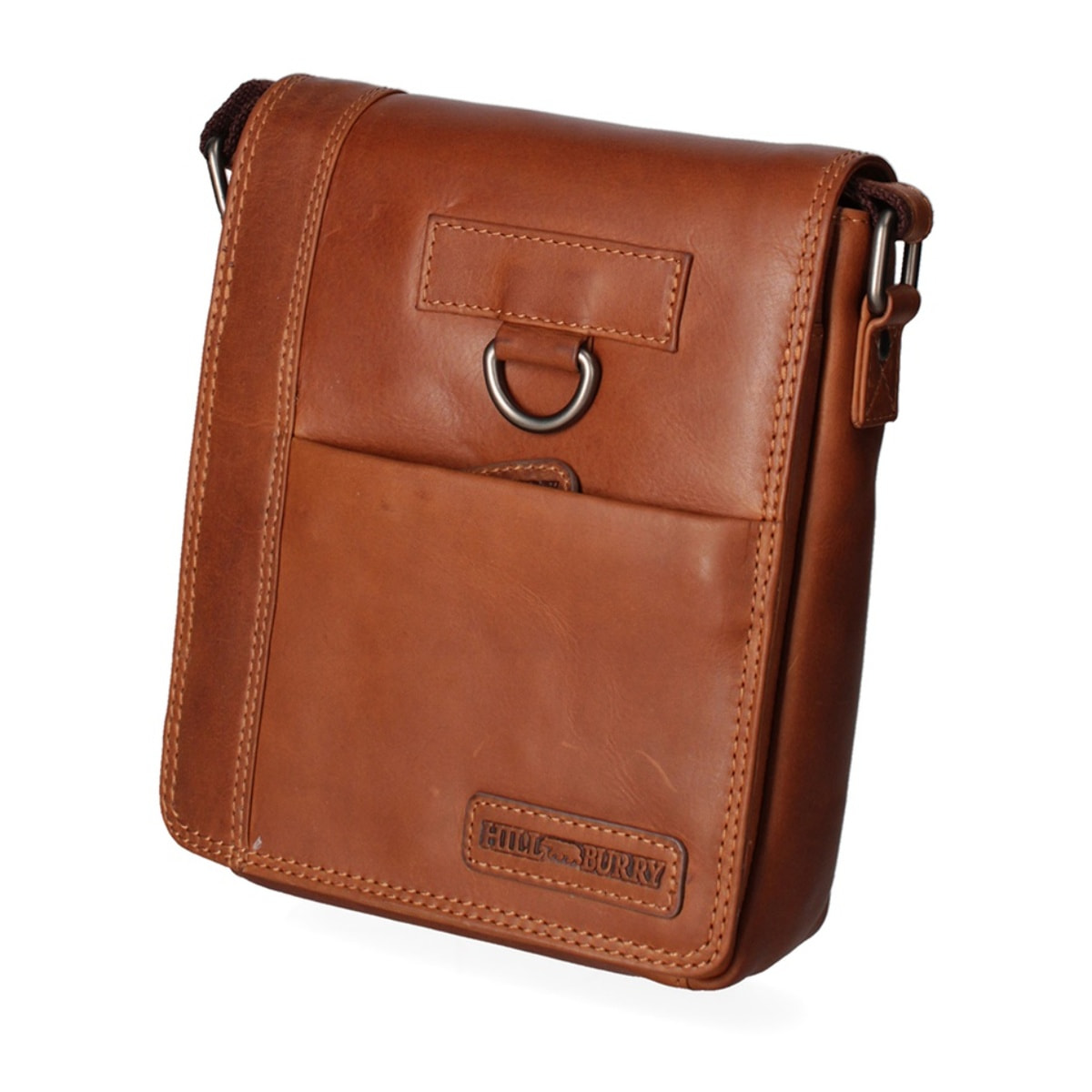 Borsa a tracolla uomo in vera pelle - Modello False - Casual - 20.0 x 25.0 x 6.0 cm