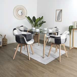 Fauteuil Scandinave Patchwork Gris - Lot De 2