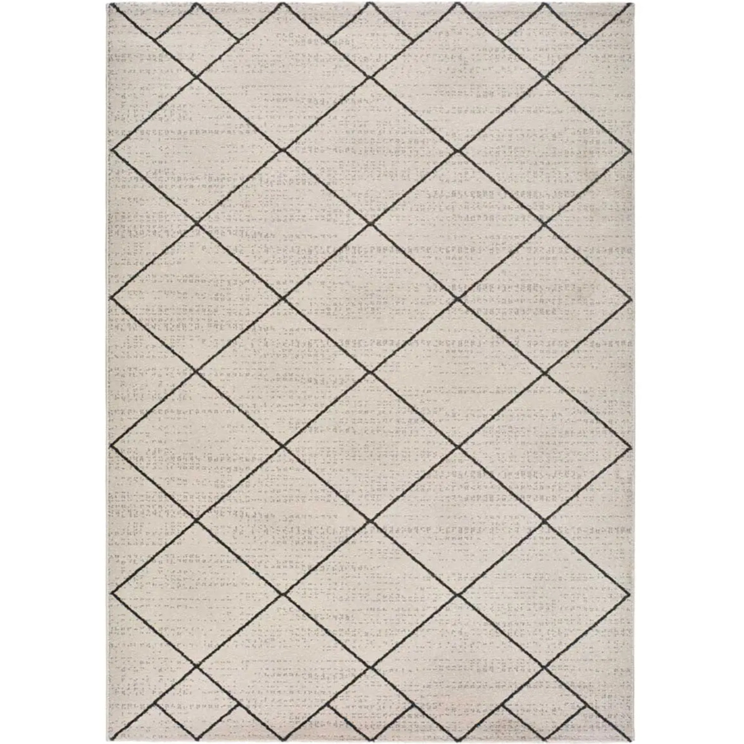 MALIKA Alfombra étnica de pelo corto blanco, varias medidas disponibles.