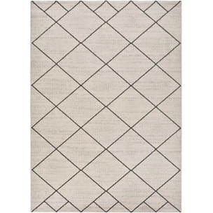 MALIKA Alfombra étnica de pelo corto blanco, varias medidas disponibles.