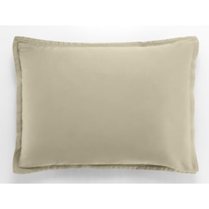 Paire de TAIE D'OREILLER 1PCS 50X70CM 100% SATIN DE COTON 105 FILS BEIGE