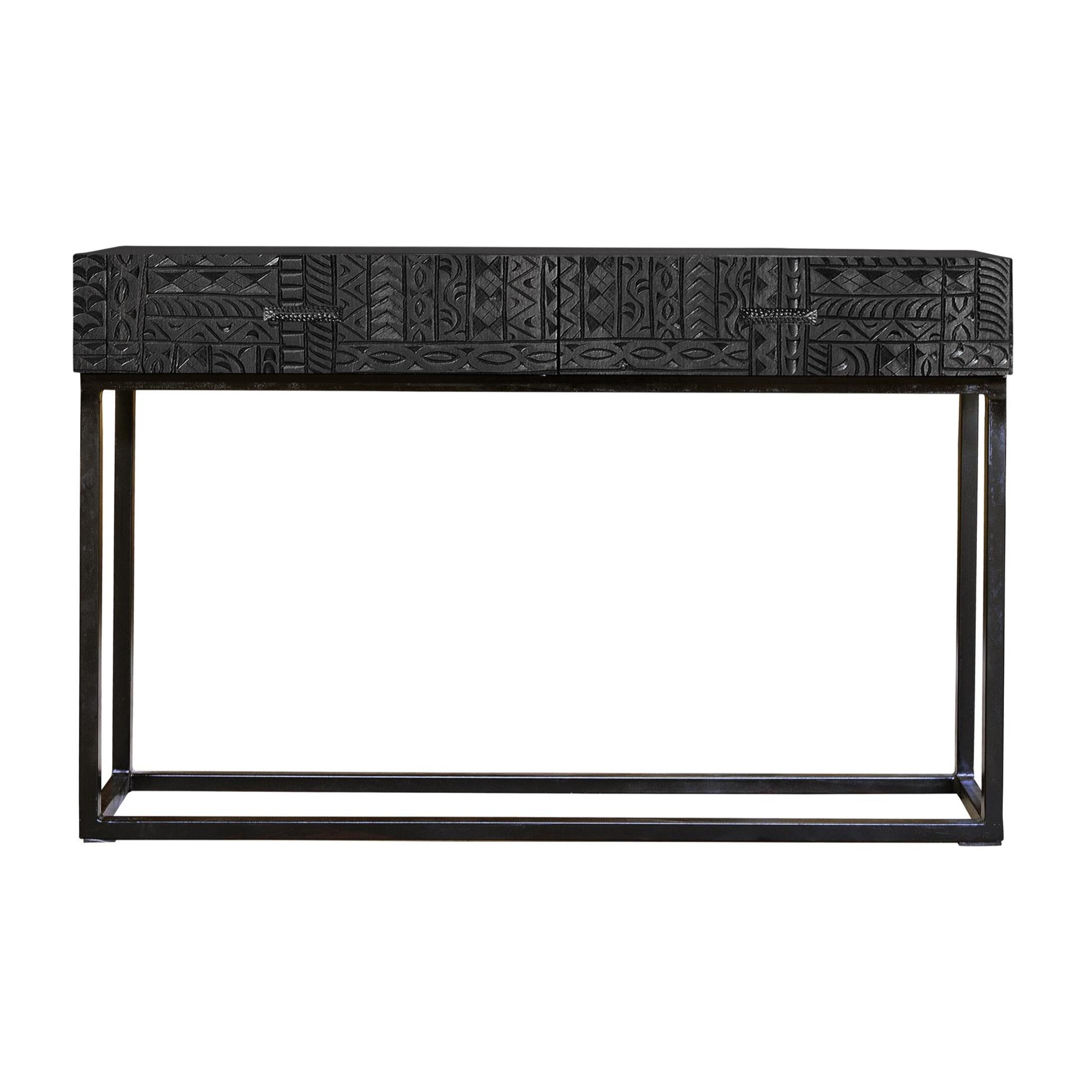 Consola - madera de mango y patas de hierro - 120x30x76cm