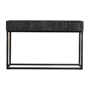 Consola - madera de mango y patas de hierro - 120x30x76cm