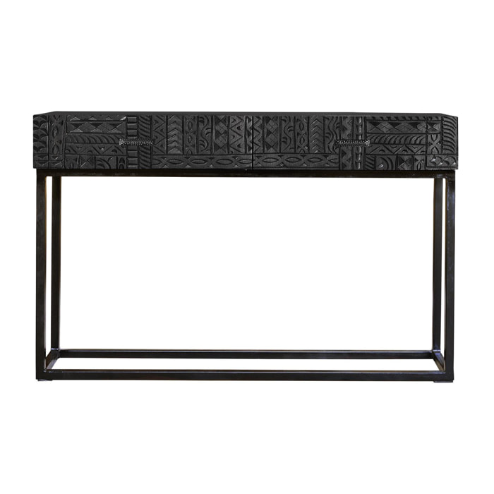 Consola - madera de mango y patas de hierro - 120x30x76cm