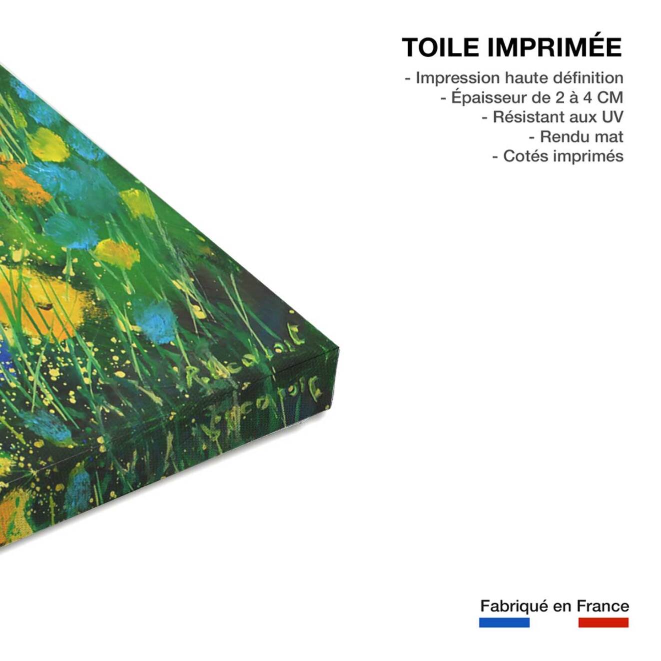 Tableau sauvages et fleurs des champs Toile imprimée