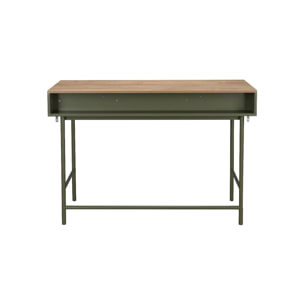 Bureau décor bois et fer 2 tiroirs 1 casier WILLIAM