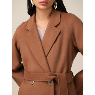 Oltre - Cappotto lungo con cintura - Marrone