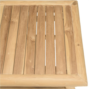 WILL - Table basse rect. en branches de bois de teck double plateau