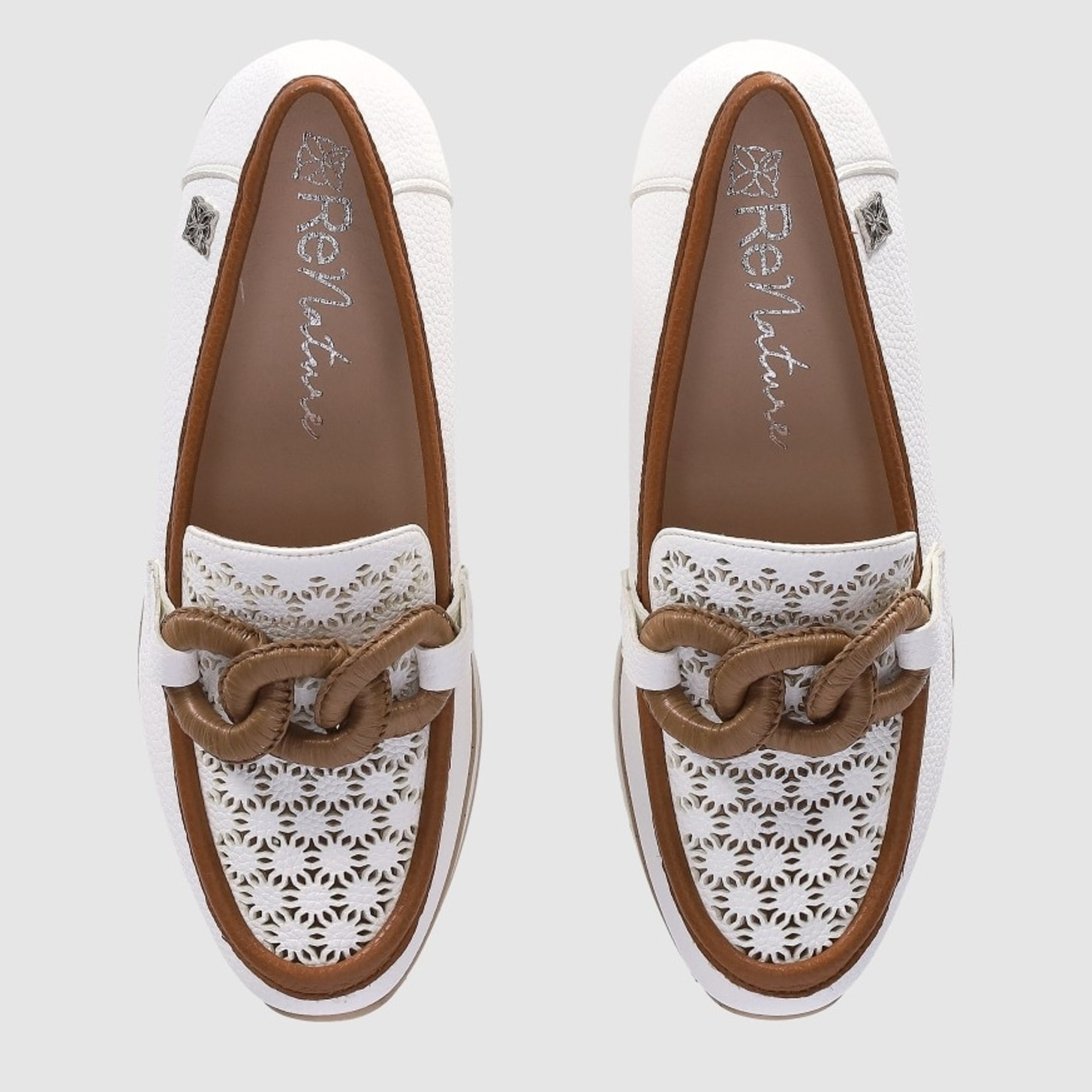 Zapatos de Piel - Blanco - Tacón: 4 cm