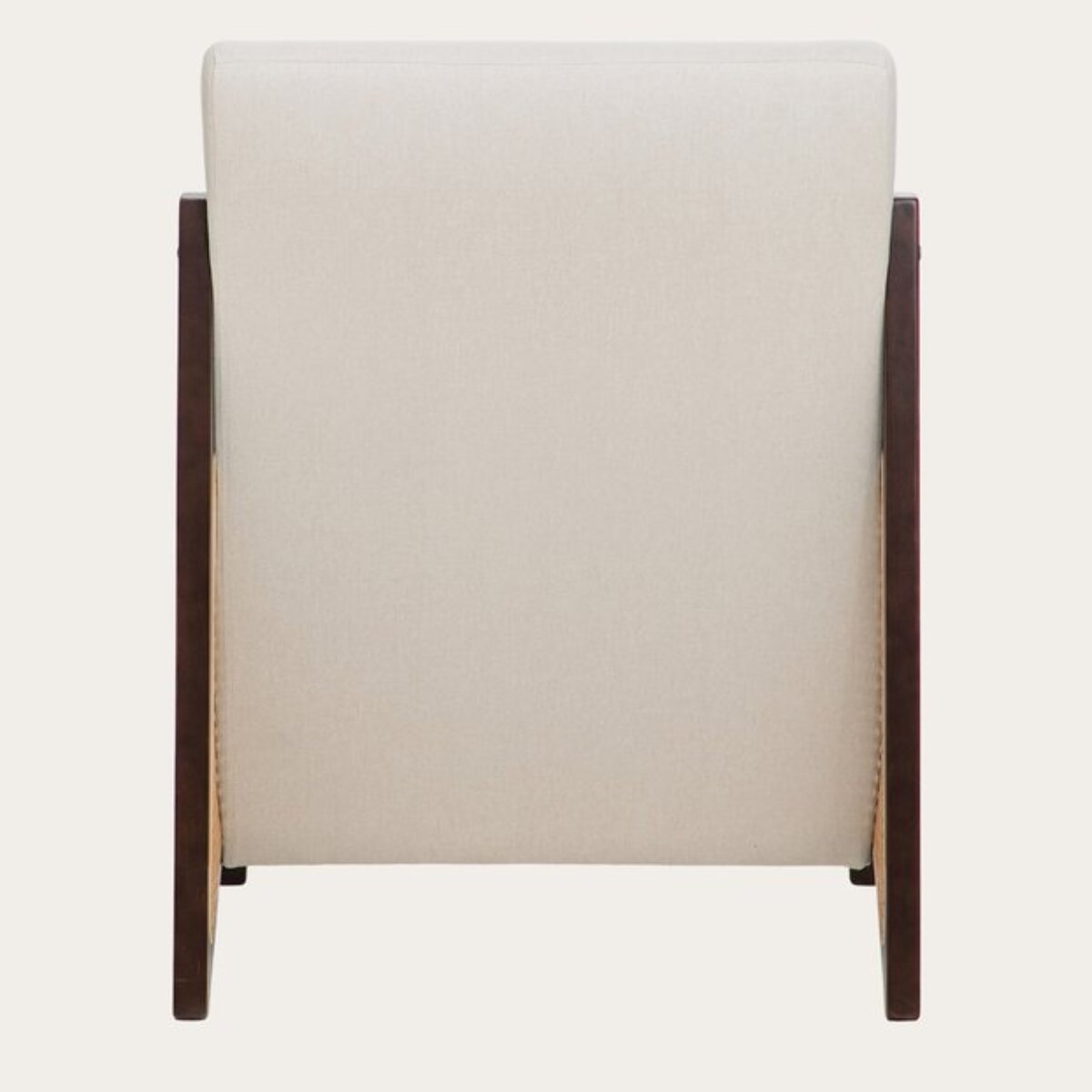 Fauteuil Zelva -bois massif dhévéa et revêtement-couleur noyer 64 x 84 x 80 cm