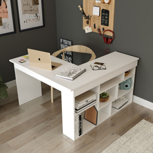 Bureau d'angle 120x130cm avec rangements blanc BRUGUES