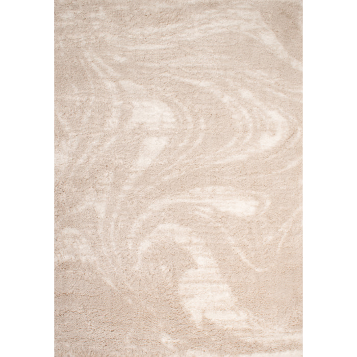 Oslo - tapis de salon à poils longs design abstrait beige