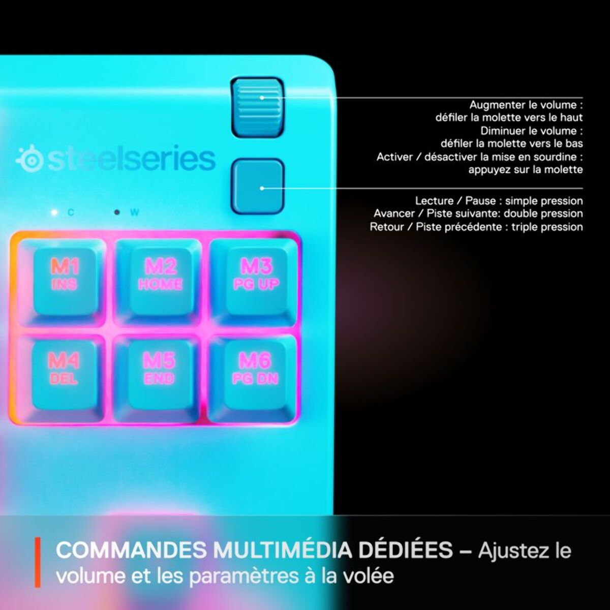 Clavier gamer STEELSERIES Apex 3 TKL Aqua - FR