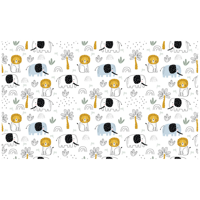 Rouleau revêtement adhésif vinyle au mètre - Sticker lavable Cuisine Meuble Armoire Porte - ANIMAUX AFRICAINS