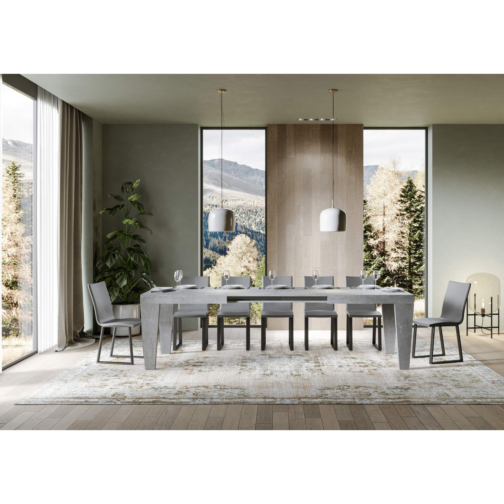 Tavolo allungabile 90x200/304 cm Spimbo cemento