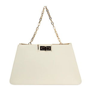 Borsa a mano panna con catenina