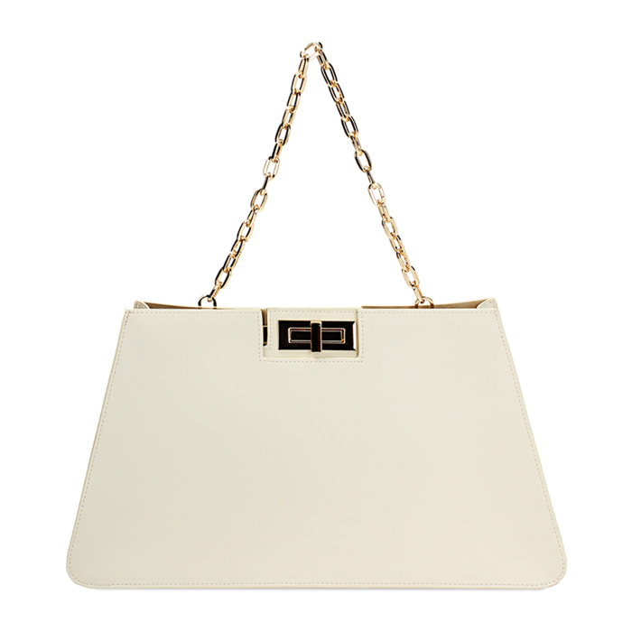Borsa a mano panna con catenina