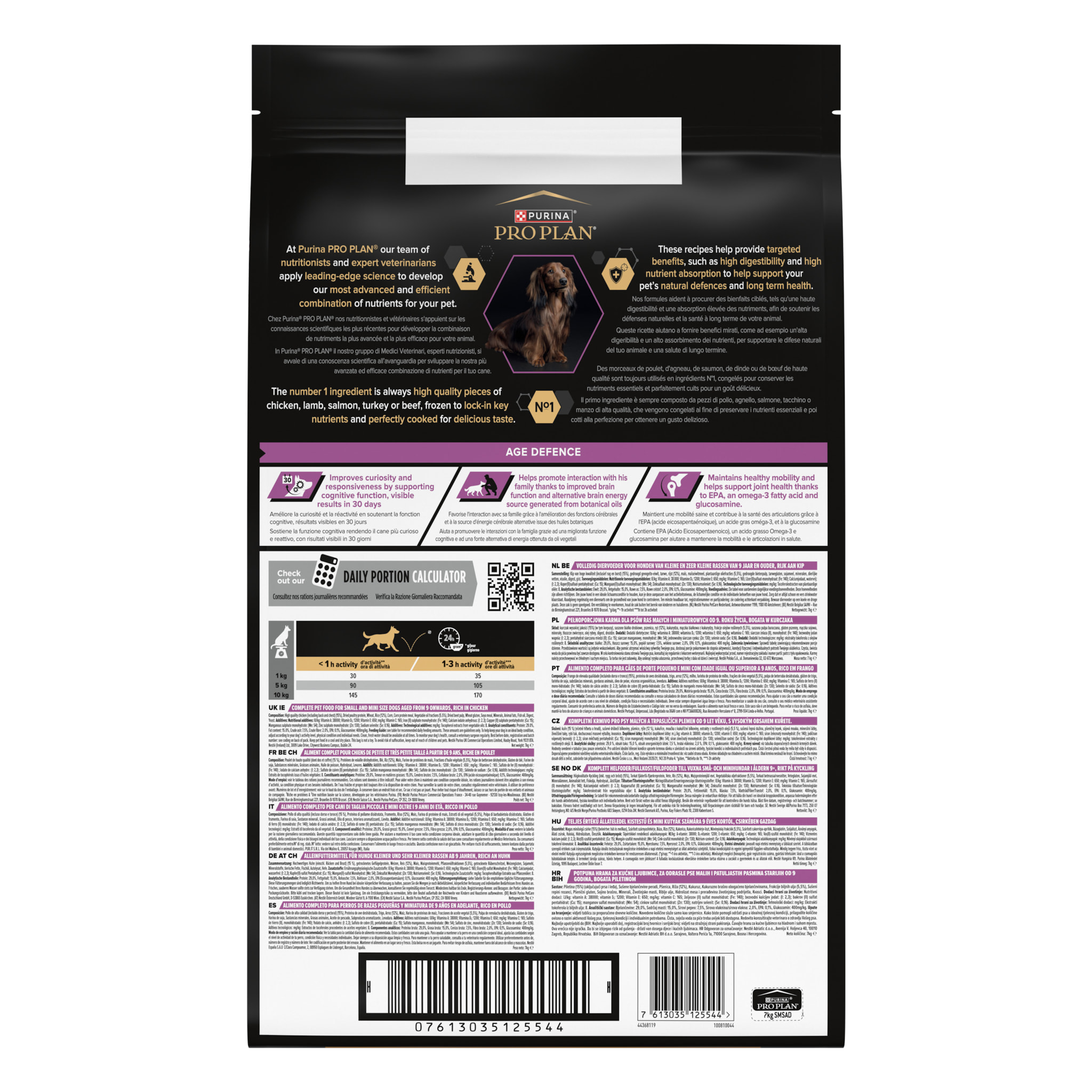 PRO PLAN Chien Small&Mini Adult 9+ Age Defence Poulet 7KG