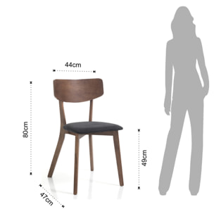 Tomasucci Lot de 2 Chaises VARM DARK WOOD Multicolore