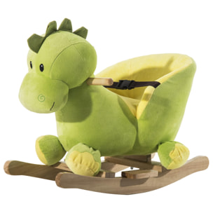 Caballo Balancín Dinosaurio de Peluche para Niños Verde