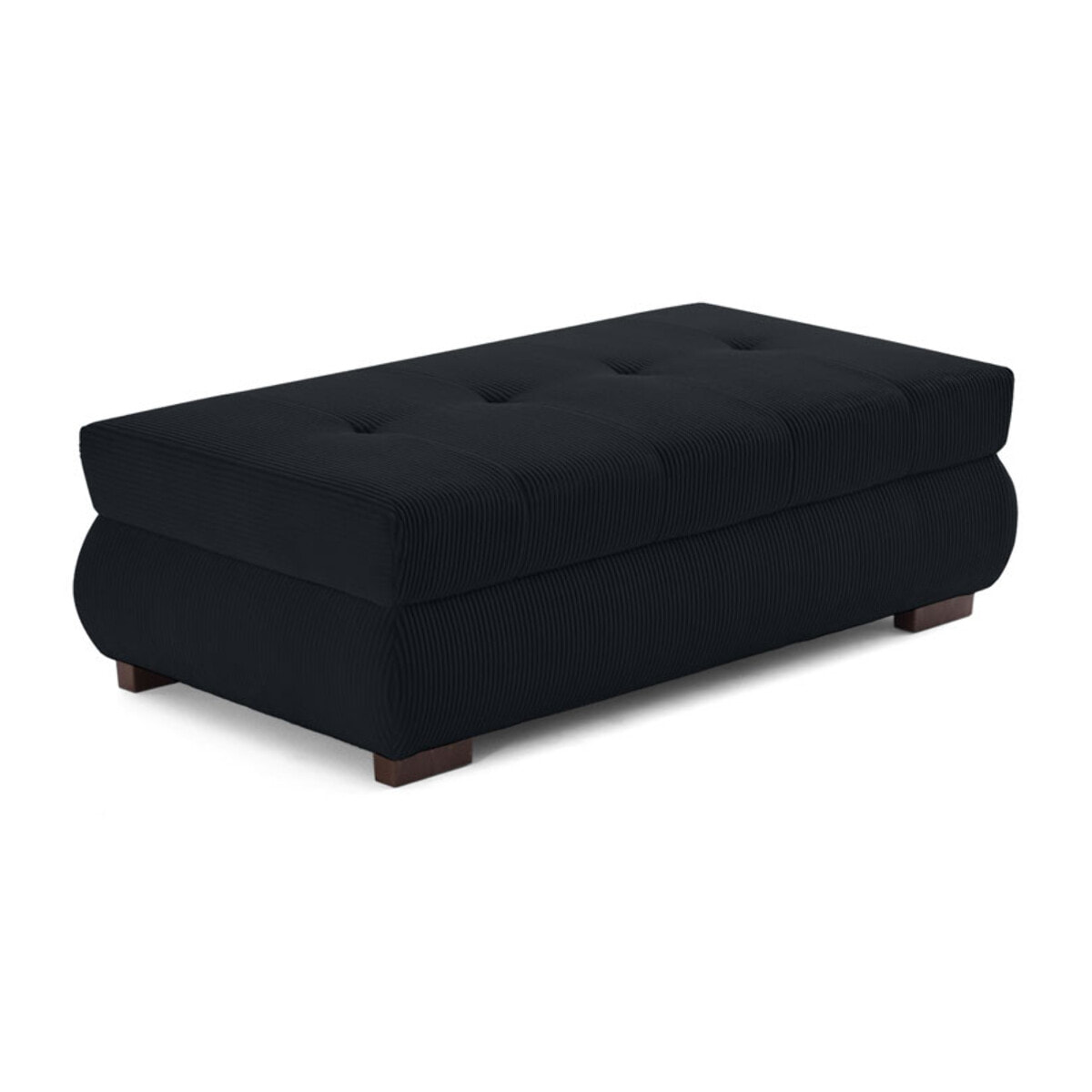 Vermont - pouf d'appoint - en velours côtelé - Noir