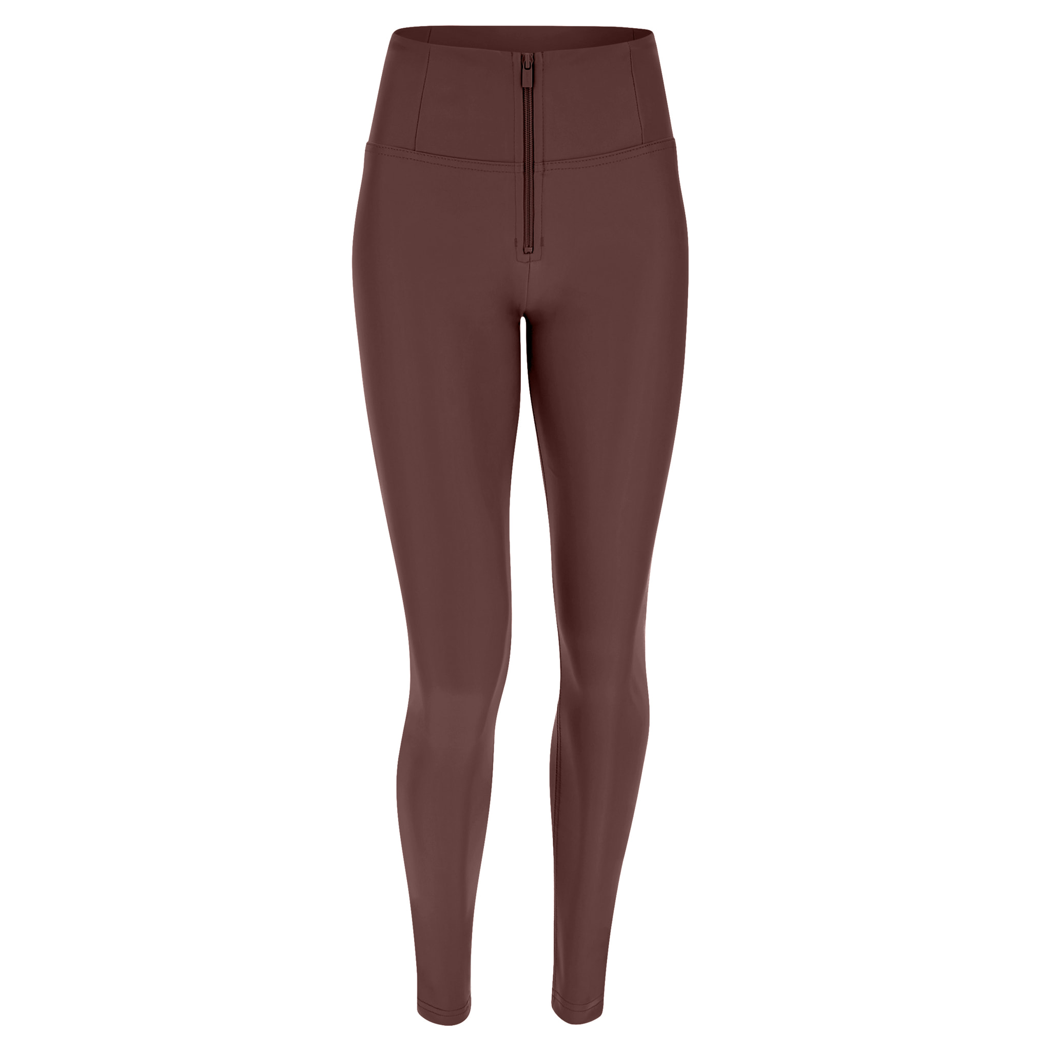 Pantaloni push up WR.UP® skinny vita alta con zip similpelle