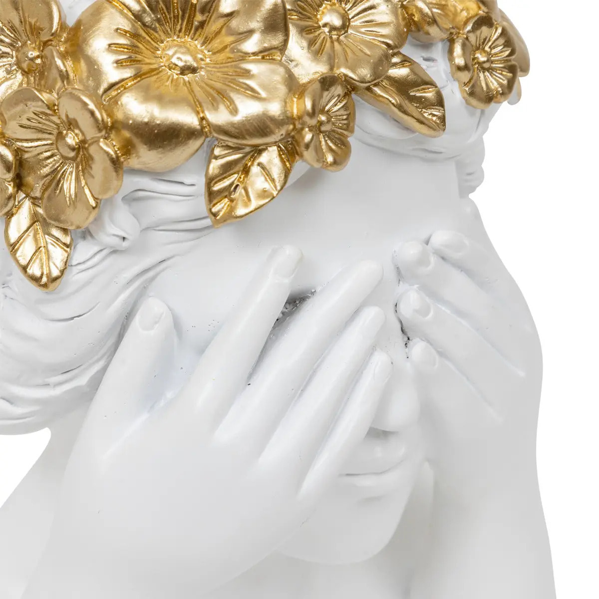 Buste de femme "Wild" résine blanc H22cm