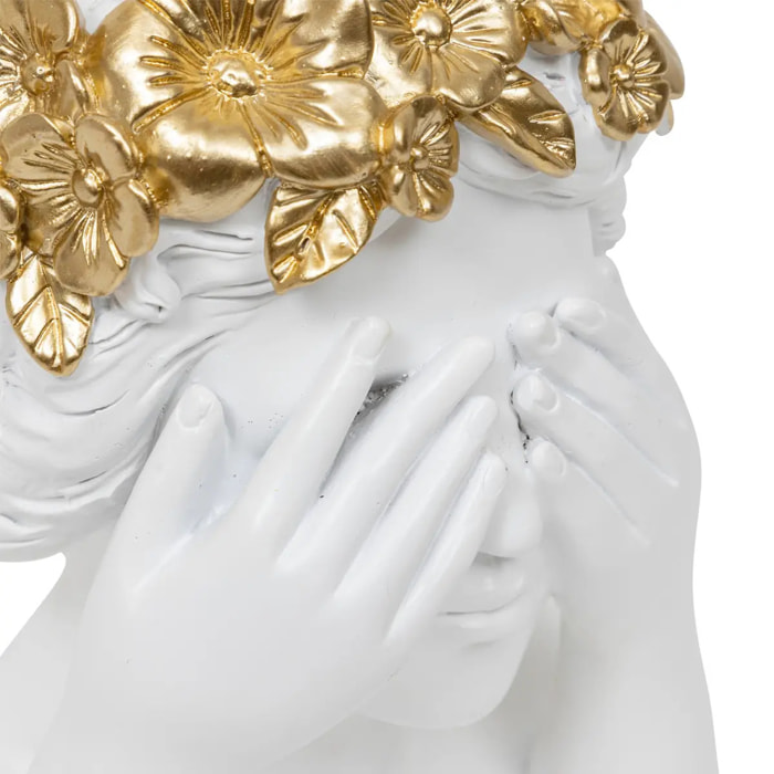 Buste de femme "Wild" résine blanc H22cm