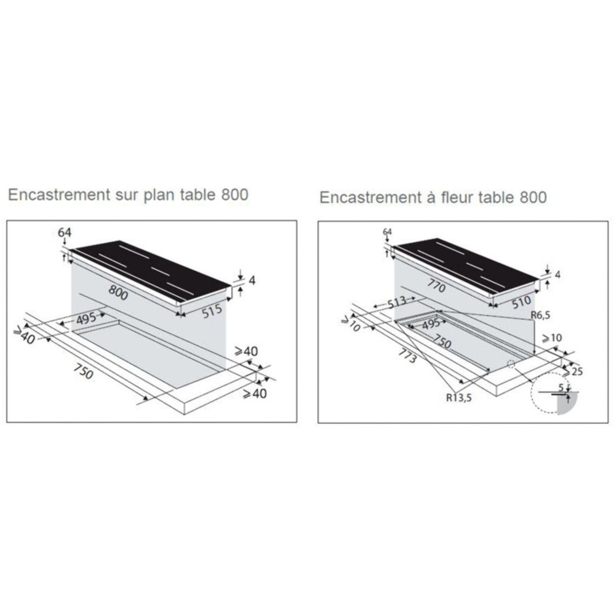 Table induction DE DIETRICH DPI4829X Horizone