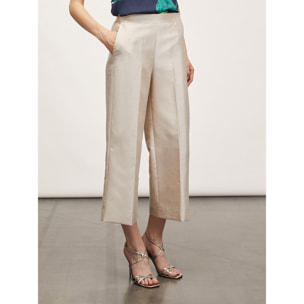 Motivi - Pantalones cropped efecto shantung - Beige