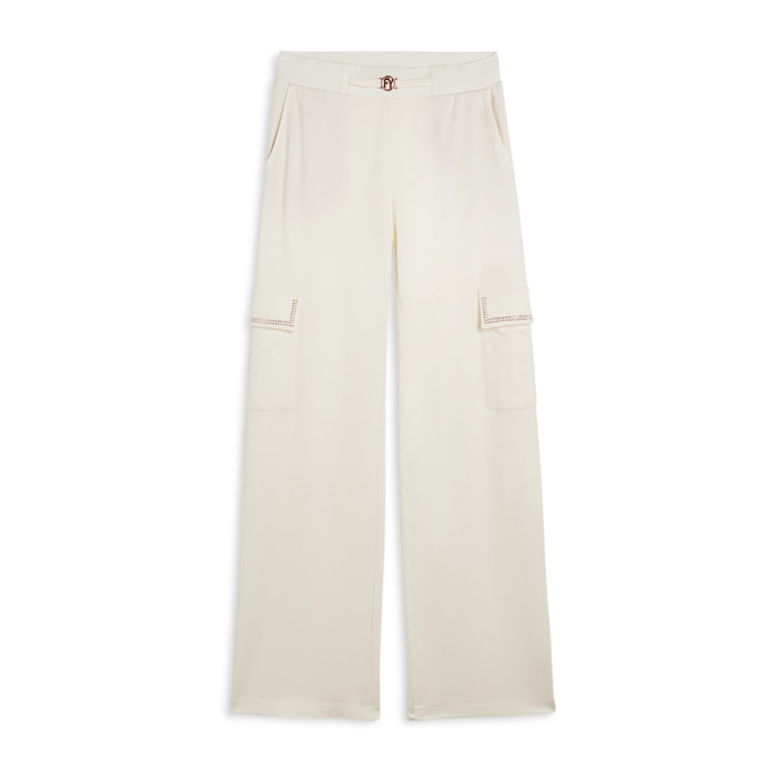 Pantaloni cargo wide leg in felpa di viscosa