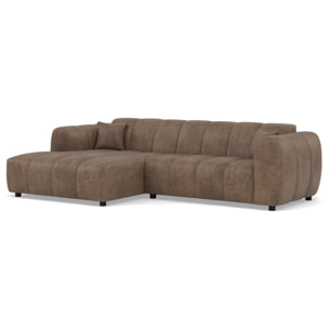 Curtis - canapé d'angle gauche 4 places en simili - Taupe